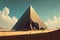 A journey to the great pyramid. Fantasy scenery. concept art. Illustration. Generative AI