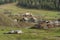 Journey to the Russian village. The typical appearance of a modern village in the Altai Mountains.