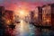 journey to Venice with this canvas painting, capturing the timeless allure of the city\\\'s waterways and architecture.