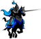 Jousting Blue Knight Mascot on Horse