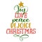 Joy love peace rejoice Christmas - Calligraphy phrase in Christmas tree shape