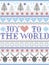 Joy to the World Christmas pattern with Scandinavian Nordic festive winter pastern in cross stitch with heart, snowflake in colour