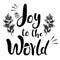 Joy to the world English phrase Holiday phrase Merry Christmas and Happy New Year ,Vector , hat, hatholly and Pine branch