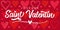 Joyeuse Saint Valentin French lettering with doodle sketch heart pattern