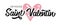 Joyeuse Saint Valentin french typography background with pink heart