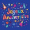 Joyeux Anniversaire Happy Birthday in French card