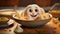 Joyful 3d Animated Bowl Of Dumplings With Detailed Character Design