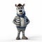 Joyful 3d Cartoon Zebra In Alpo Jaakola Style