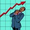 Joyful african businessman growth chart