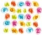 Joyful alphabet in colorful drops