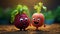 Joyful Beet And Carrot Friends Talking In Pixar Style