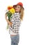 Joyful blonde model with a bouquet of flowers 3