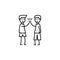 joyful boys icon. Element of friendship icon for mobile concept and web apps. Thin line joyful boys icon can be used for web and m