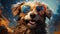 Joyful canine: whimsical sunglasses. Created with Generative AI