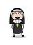 Joyful Cartoon Nun Laughing Face Vector