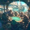 Joyful Casino Gathering in a Fantasy Setting