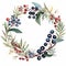 Joyful Celebration Of Nature: Dark White And Dark Blue Wreath Clipart