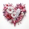 Joyful Celebration Of Nature: Heart With Flowers And Eagle Paper Sculpture