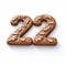 Joyful Celebration Of Nature: Photorealistic Rendering Of A Number 22 Cookie