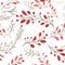 Joyful Celebration Of Nature: Red, White, And Gray Floral Pattern