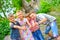 Joyful children playing in the park