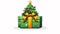 Joyful Christmas Gifts Vector Art: Festive Cartoon Emblem, Simple 2D Design - Perfect Holiday Graphics for Greetings