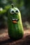 Joyful Cucumber Adventures A Cartoon Character Illustration Spreading Happiness in the Garden