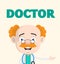 Joyful Doctor Hand Gesture Expression Vector