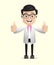 Joyful Doctor Showing Thumbs Ups Vector Concept