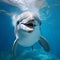 Joyful Dolphin Photorealistic Underwater Portraiture With Softbox Lighting