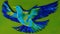 Joyful Earth Takes Flight on Blue and Green Wings, Made with Generative AI