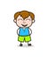 Joyful Face with Sweat - Cute Cartoon Boy Illustration