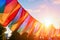 Joyful Festivity: Garlands of LGBT Rainbow Flags for Celebrations - Generative AI