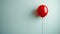 Joyful Freedom: Vibrant Red Balloon Floating Isolated on Pure White Background - This title captures the uplifting and joyful