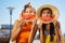 Joyful happy women enjoying tasty sweet watermelon