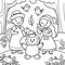 Joyful Harvest: Enchanting Thanksgiving Coloring Scene