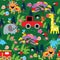 Joyful Jungle with jeep and raffa