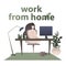 Joyful lifestyle presenting working from home, cartoon flat style. Distanced bu