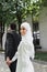 joyful muslim bride in wedding dress