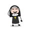 Joyful Nun Girl Laughing Loudly Vector Illustration