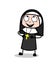 Joyful Nun Laughing Loudly Vector Illustration