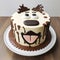 Joyful And Optimistic Bear Cake With Caricature Faces