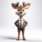 Joyful And Optimistic Businessman Deer 3d Render Character