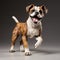 Joyful And Optimistic Ceramic 3d Artwork Of A Boxer Dog
