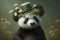 Joyful Panda Celebrating Saint Patrick\\\'s Day with Four-Leaf Clover Hat