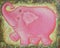 Joyful pink baby elephant.