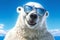 Joyful polar bear, AI generated