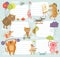 Joyful schedule background with cute characters