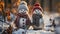 Joyful Snowman in Stylish Scarf & Hat, Winter Charm Stock Photo