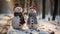 Joyful Snowman in Stylish Scarf & Hat, Winter Charm Stock Photo